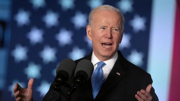 U.S. President Joe Biden speaks during an event at the Royal Castle, amid Russia's invasion of Ukraine, in Warsaw, Poland March 26, 2022. - Sputnik International