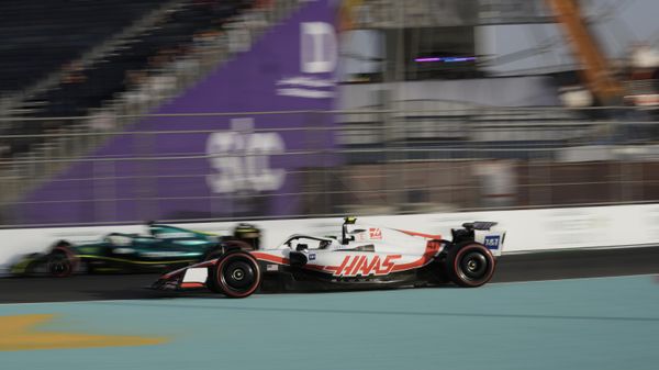 Haas driver Mick Schumacher of Germany steers his car during practice for the Formula One Grand Prix it in Jiddah, Saudi Arabia, Saturday, March 26, 2022. - Sputnik International