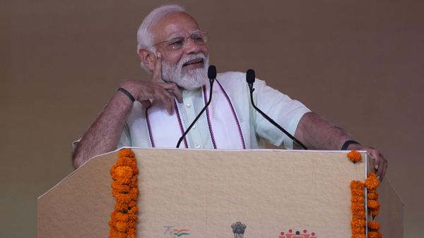 Indian Prime Minister Narendra Modi speaks during a convention of elected representatives of local bodies in Ahmedabad, India, Friday, March 11, 2022. - Sputnik International