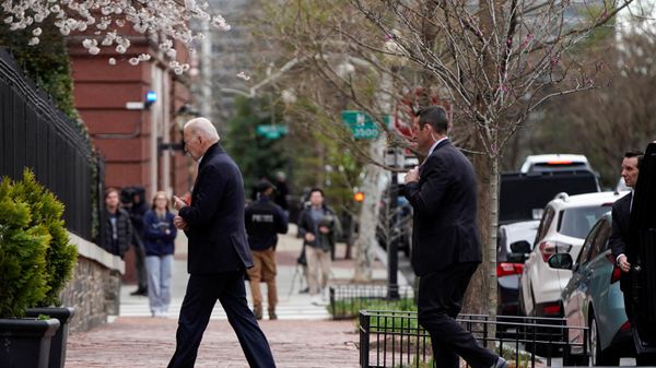 U.S. President Joe Biden arrives at Holy Trinity Catholic Church for Mass in Washington, U.S., March 27, 2022.   - Sputnik International