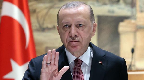 Turkish President Recep Tayyip Erdogan attends the Russian-Ukrainian talks at the Dolmabahce Palace, in Istanbul, Turkey - Sputnik International