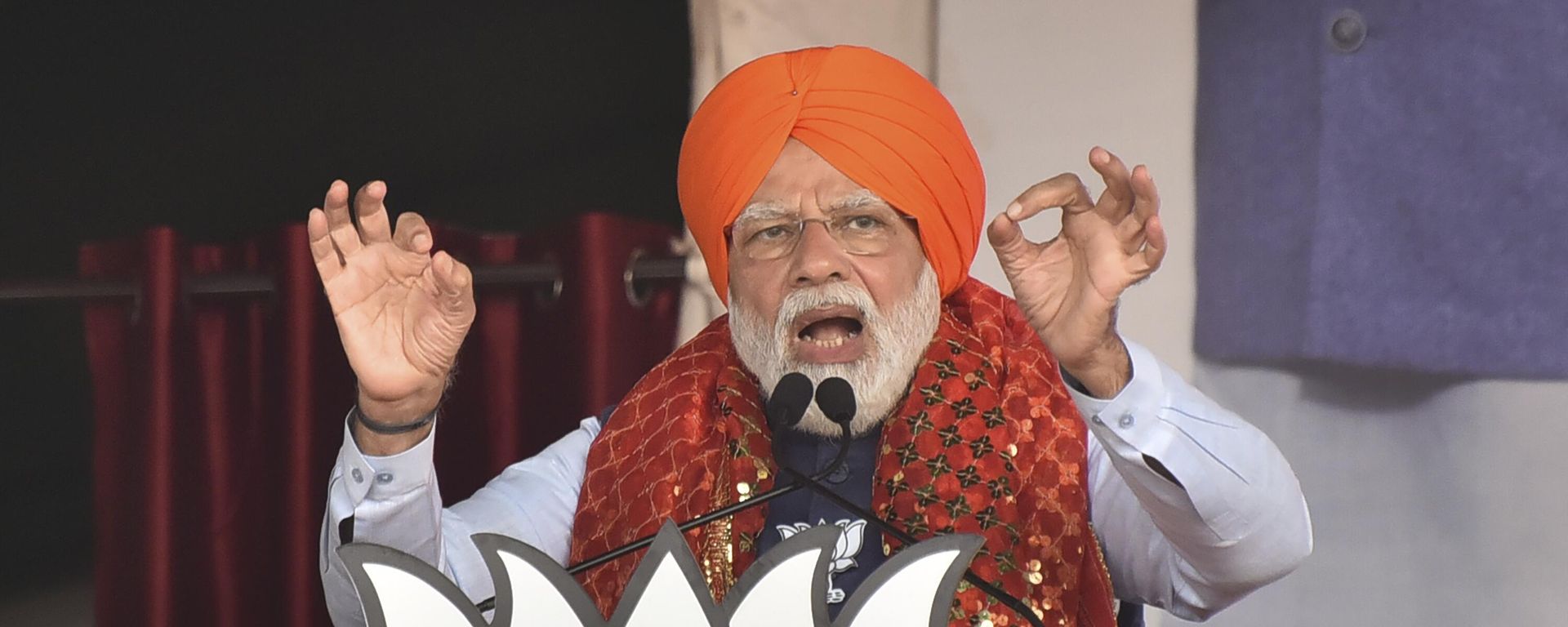 Indian Prime Minister Narendra Modi speaks during an election rally in Jalander, in the Indian state of Punjab, Monday, Feb. 14, 2022 - Sputnik International, 1920, 04.07.2022