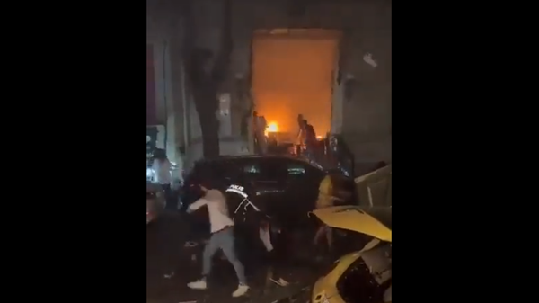 A screenshot from the video allegedly showing the results of the explosion in baku, April 3, 2022. - Sputnik International