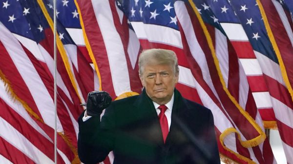 Then-President Donald Trump gestures as he arrives to speak at a rally in Washington, on Jan. 6, 2021.  - Sputnik International
