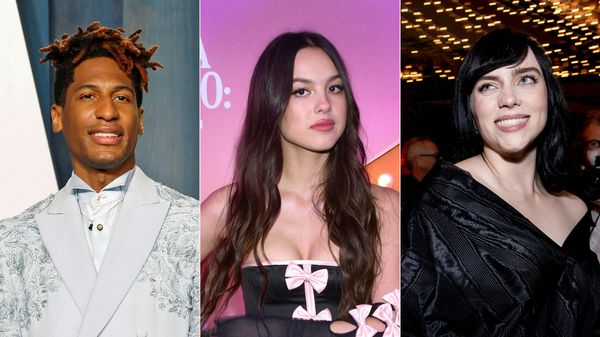 This combination of pictures created on March 30, 2022, shows Jon Batiste (L) while attending the 2022 Vanity Fair Oscar Party at Wallis Annenberg Center for the Performing Arts in Beverly Hills, California, on March 27, 2022, Olivia Rodrigo (C) attending the premiere of Olivia Rodrigo: Driving Home 2 U (A Sour Film) at Regency Village Theatre in Los Angeles, California, on March 24, 2022, and Billie Eilish (R) attending the 94th annual Academy Awards Governors Ball at the Dolby Theatre in Hollywood, California, on March 27, 2022. - Music's headliners will gather April 3, 2022, to honor their own at the Grammys, now in its 64th edition where pop juggernauts join jazzman Jon Batiste as the leading nominees. - Sputnik International