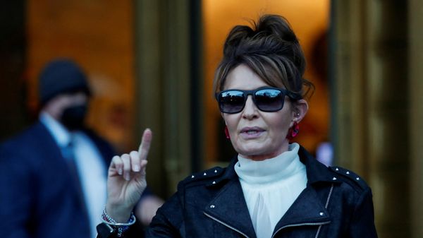 Sarah Palin, 2008 Republican vice presidential candidate and former Alaska governor, speaks to the media as she exits the court during her defamation lawsuit against the New York Times, at the United States Courthouse in the Manhattan borough of New York City, U.S., February 14, 2022. - Sputnik International