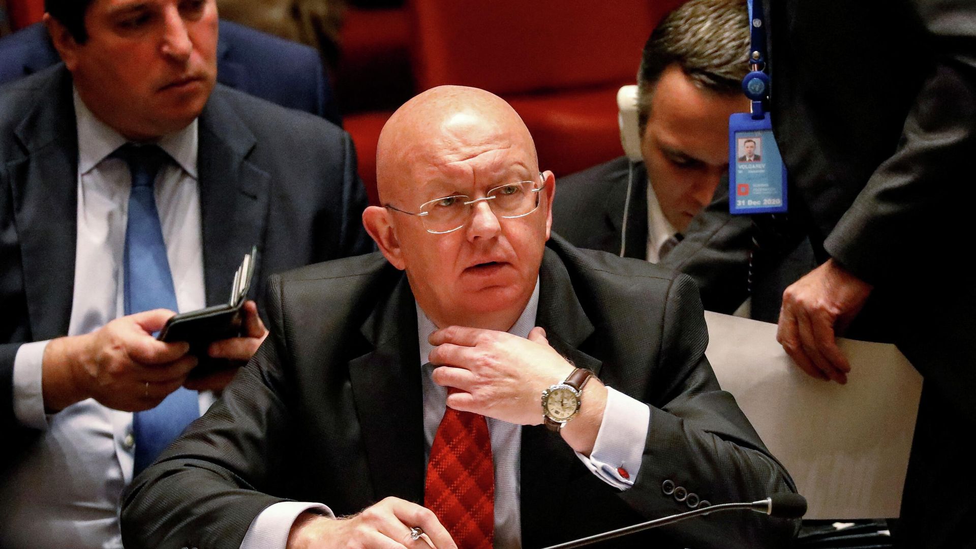 Russian Ambassador to the United Nations Vassily Nebenzia attends a United Nations Security Council meeting about implementation of sanctions against North Korea at U.N. headquarters in New York City, U.S., September 17, 2018. - Sputnik International, 1920, 04.04.2022