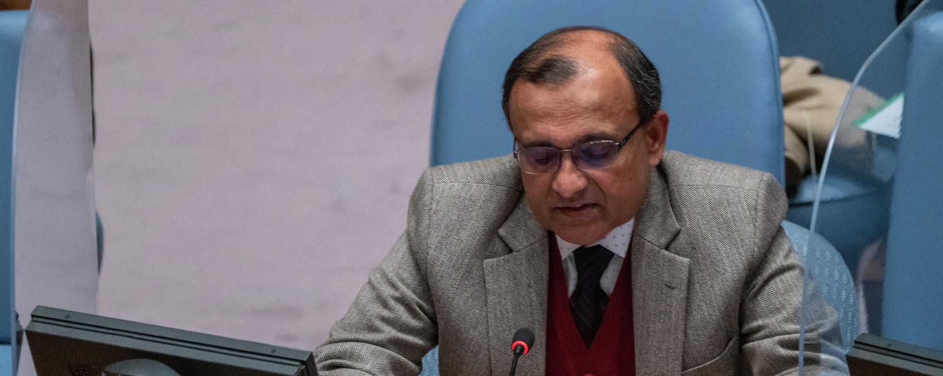 Indian Ambassador to the U.N. T. S. Tirumurti speaks to the United Nations Security Council, amid Russia's invasion of Ukraine, at the United Nations Headquarters in New York City, New York, U.S., March 29, 2022. REUTERS/David 'Dee' Delgado Indian Ambassador to the U.N. T. S. Tirumurti speaks to the United Nations Security Council, amid Russia's invasion of Ukraine, at the United Nations Headquarters in New York City, New York, U.S., March 29, 2022. REUTERS/David 'Dee' Delgado - Sputnik International, 1920, 05.04.2022