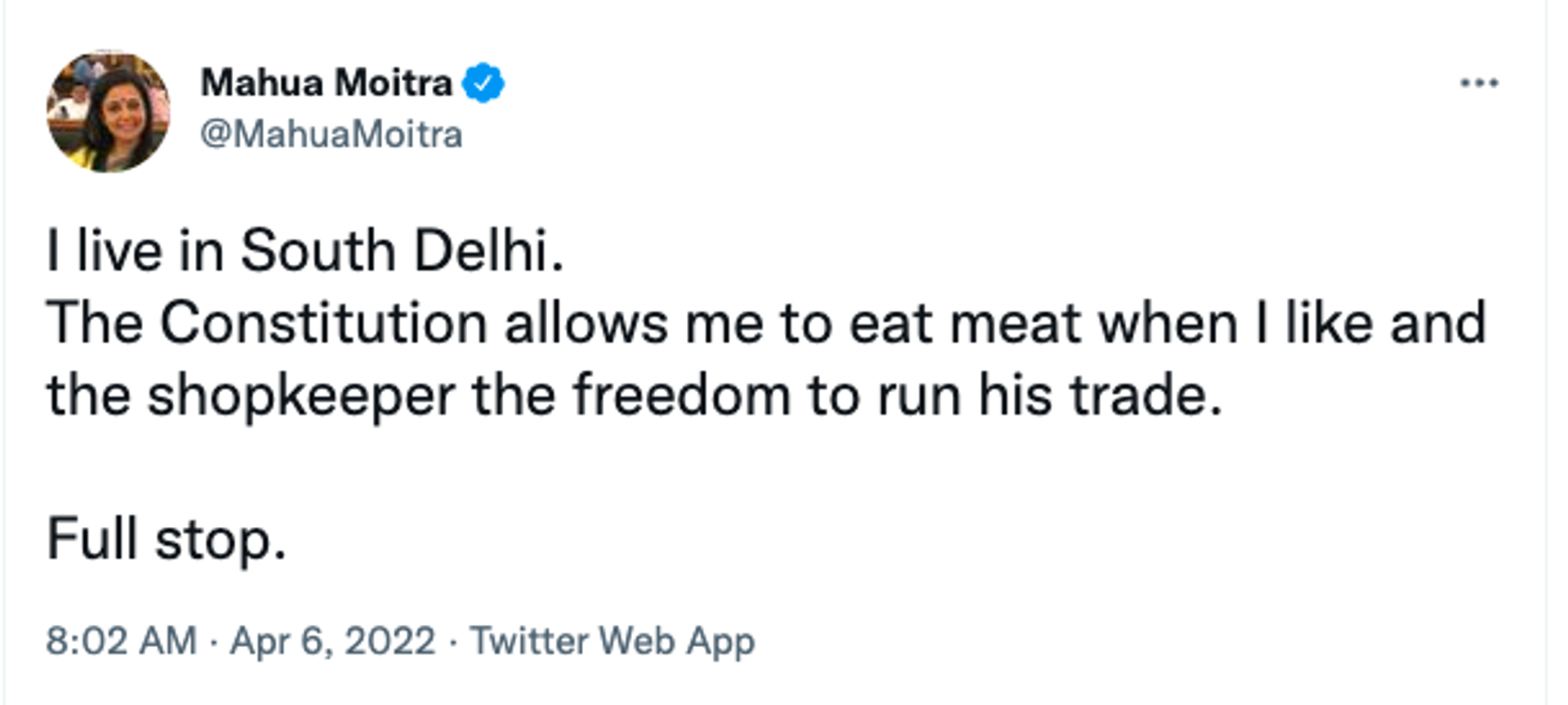 Mohua Moitra On Meat Ban - Sputnik International, 1920, 07.04.2022