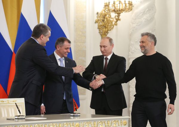 On 16 March 2014, Crimea holds a referendum on its status.16 March 2014: Crimea holds a referendum on its future status. Amid turnout of over 80 percent, more than 95 percent of voters choose to rejoin Russia. On 18 March, after their request is approved by Moscow, Crimea and the port city of Sevastopol officially become part of Russia. On 16 March 2014, Crimea holds a referendum on its status.16 March 2014: Crimea holds a referendum on its future status. Amid turnout of over 80 percent, more than 95 percent of voters choose to rejoin Russia. On 18 March, after their request is approved by Moscow, Crimea and the port city of Sevastopol officially become part of Russia. - Sputnik International