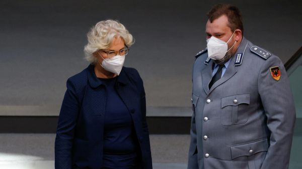 German Defence Minister Christine Lambrecht arrives for a budget session of Germany's lower house of parliament, the Bundestag, in Berlin, - Sputnik International