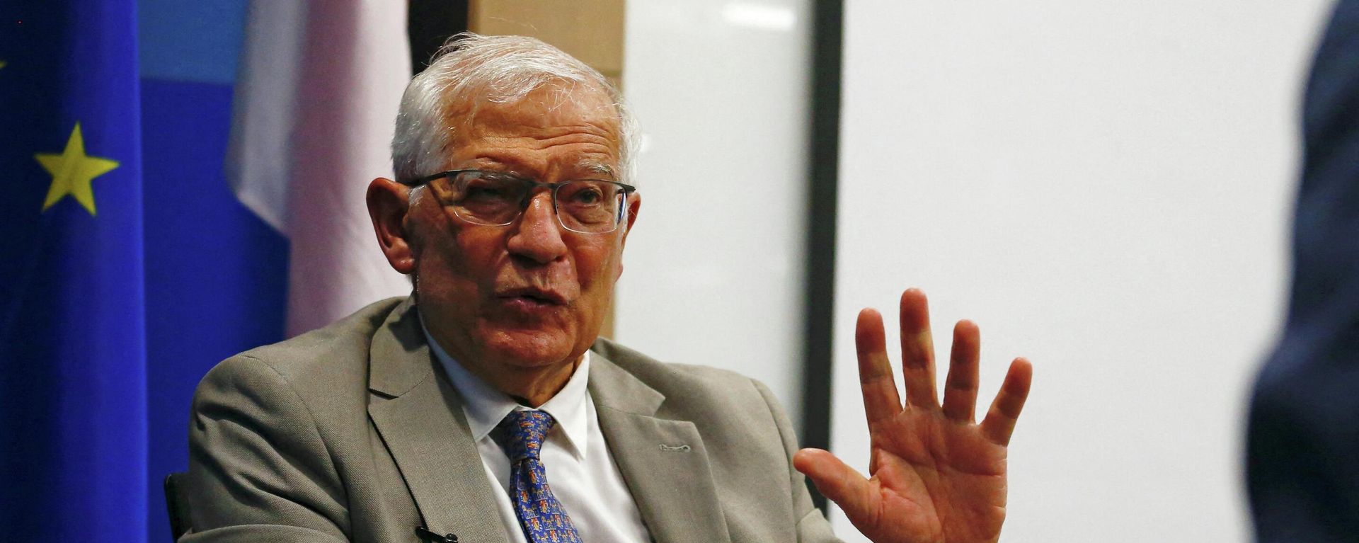 Josep Borrell, European High Representative of the Union for Foreign Affairs gestures as he speaks during an interview at EU Delegation office in Jakarta, Indonesia, June 3, 2021. REUTERS/Ajeng Dinar Ulfiana/File Photo - Sputnik International, 1920, 11.04.2022