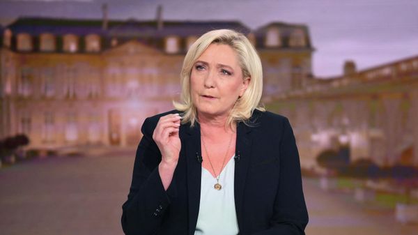 French far-right party Rassemblement National (RN) presidential candidate Marine Le Pen takes part in the evening news broadcast of French TV channel TF1, in Boulogne-Billancourt, outside Paris, on April 12, 2022. - Sputnik International