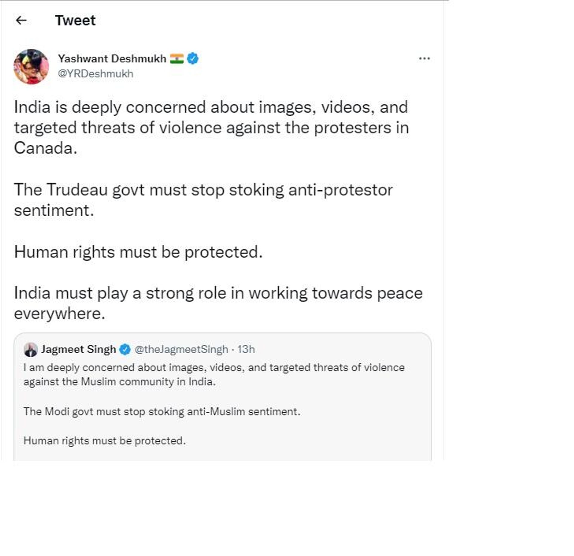 Reactions to Jagmeet Singh's tweet - Sputnik International, 1920, 14.04.2022