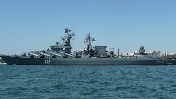 The Project 1164 Slava-class guided missile cruiser Moskva, formerly the Slava, flagship of Russia's Black Sea Fleet. - Sputnik International