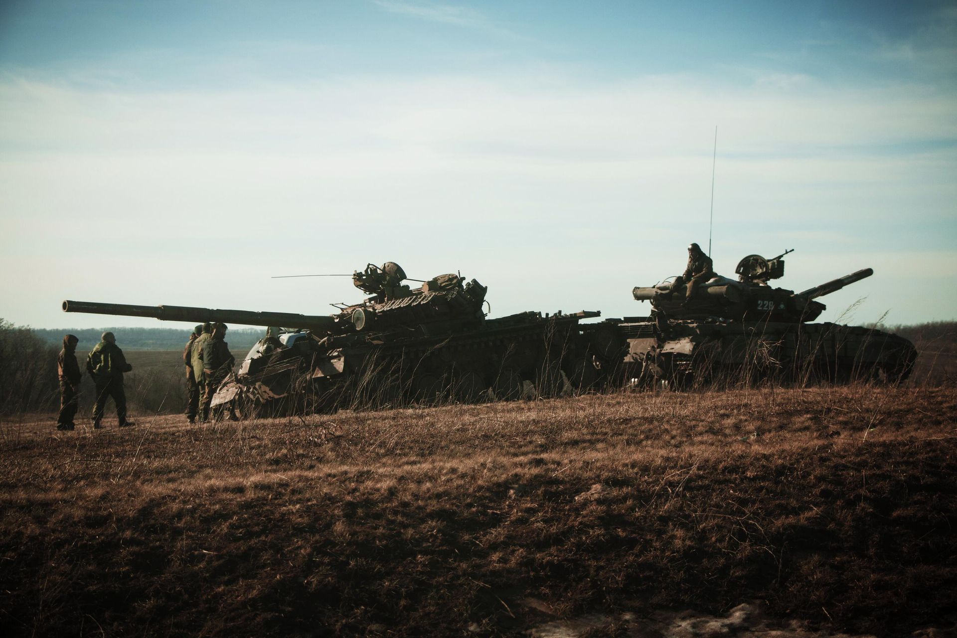 Donetsk People's Republic tanks outside Debaltsevo. February 2015. - Sputnik International, 1920, 16.04.2022