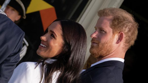 Prince Harry and Meghan Markle, Duke and Duchess of Sussex, arrive at the Invictus Games venue in The Hague, Netherlands, Friday, April 15, 2022.  - Sputnik International