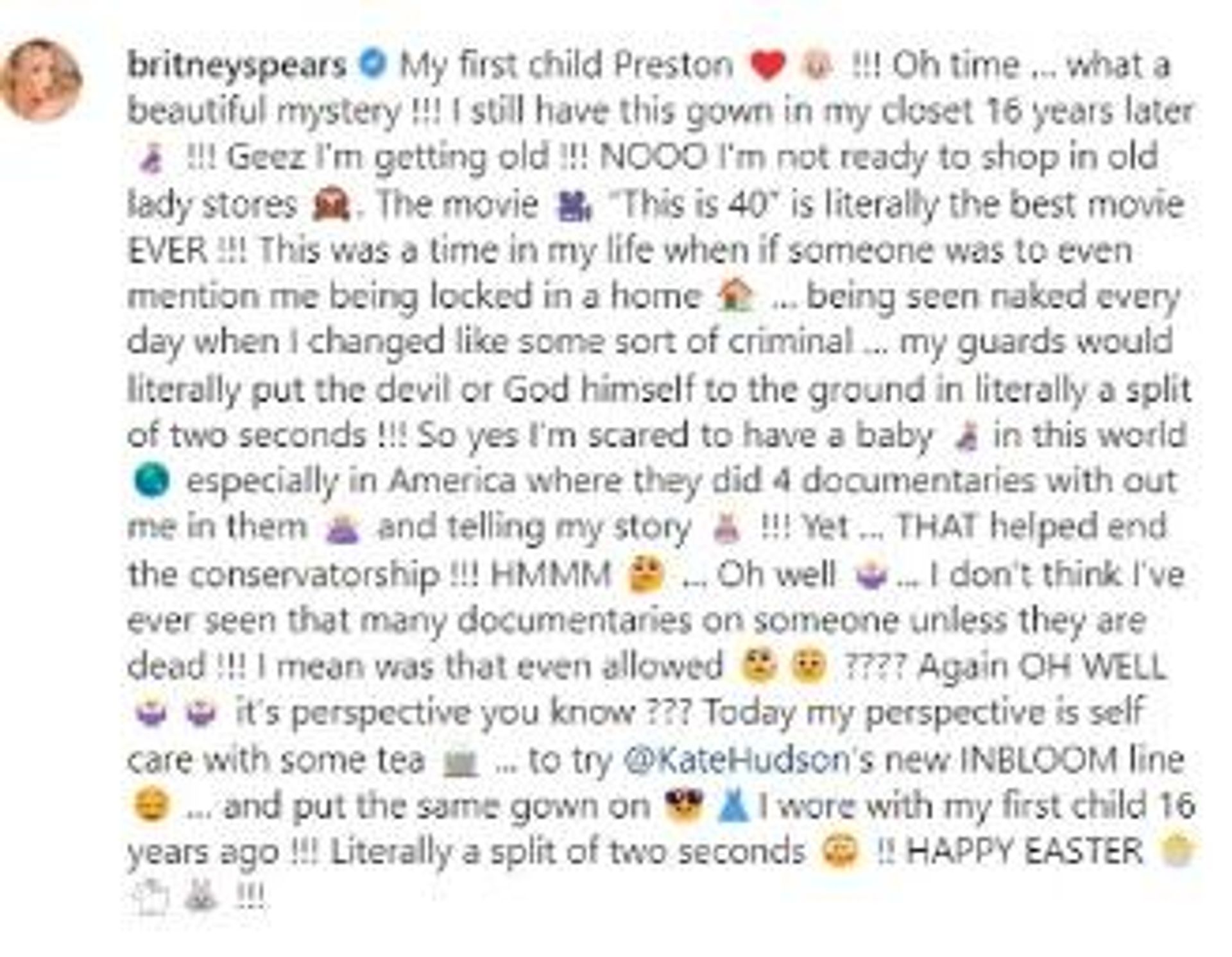 Printscreen of Britney Spears' message - Sputnik International, 1920, 17.04.2022