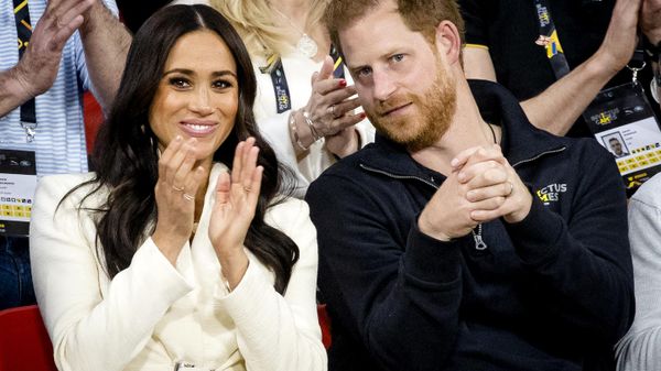 The Duke and Duchess of Sussex, Prince Harry and his wife Meghan Markle visit the sitting volleyball section of the fifth edition of the Invictus Games in The Hague on April 17, 2022 The Duke and Duchess of Sussex, Prince Harry and his wife Meghan Markle visit the sitting volleyball section of the fifth edition of the Invictus Games in The Hague on April 17, 2022 - Sputnik International