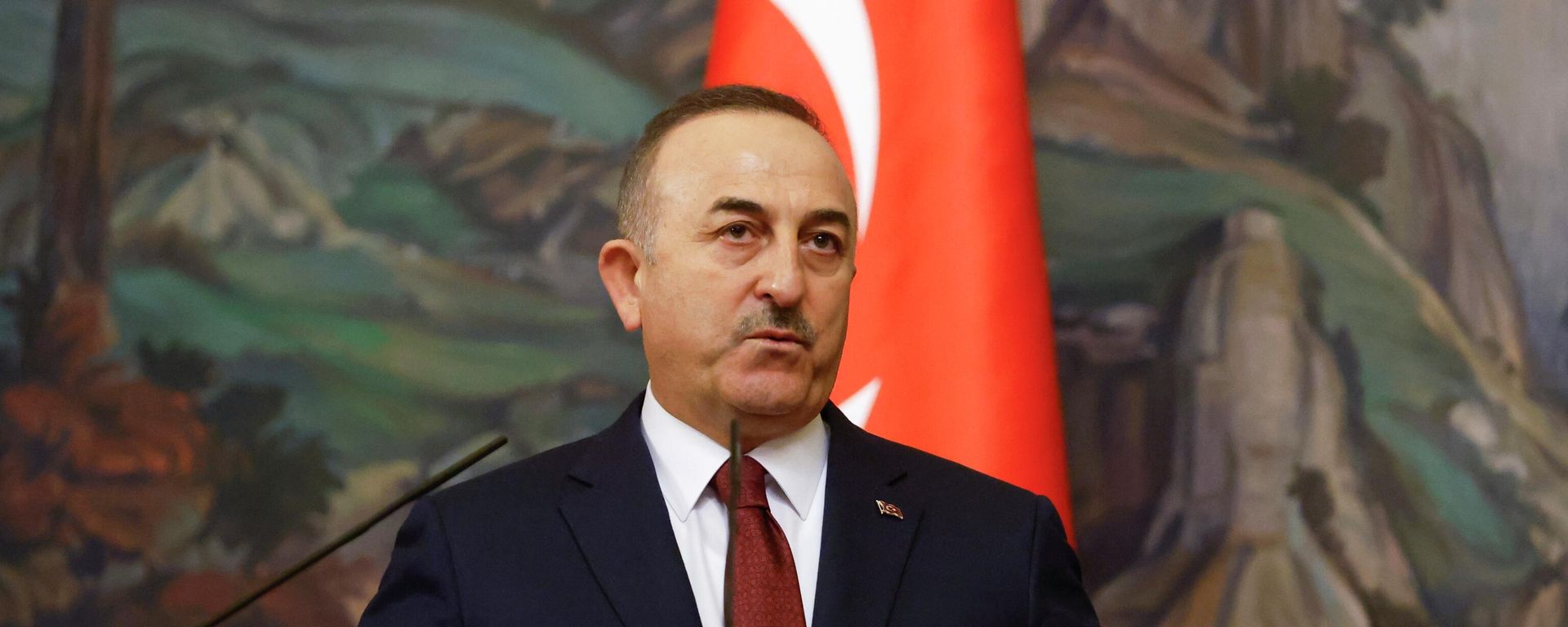 Turkish Foreign Minister Mevlut Cavusoglu gestures during a joint news conference with Russian Foreign Minister Sergey Lavrov following their talks in Moscow, Russia, Wednesday, March 16, 2022. - Sputnik International, 1920, 08.08.2022