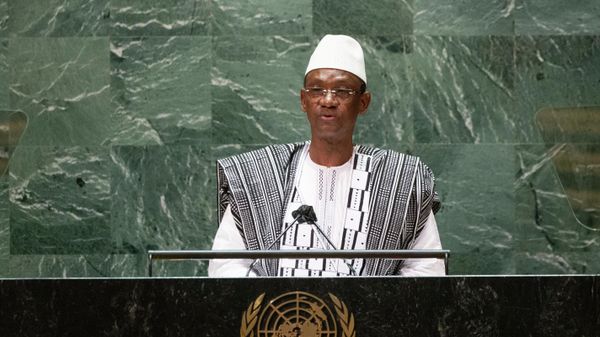 Mali's Prime Minister Choguel Maiga addresses the 76th session of the United Nations General Assembly at U.N. headquarters on Saturday, Sept. 25, 2021.  - Sputnik International