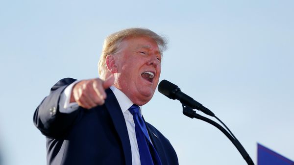Former President Donald Trump speaks at a rally at the Delaware County Fairgrounds, Saturday, April 23, 2022, in Delaware, Ohio, to endorse Republican candidates ahead of the Ohio primary on May 3. - Sputnik International