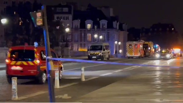 A screenshot from the video shot during mass protests following French presidential elections on April 24, 2022. - Sputnik International