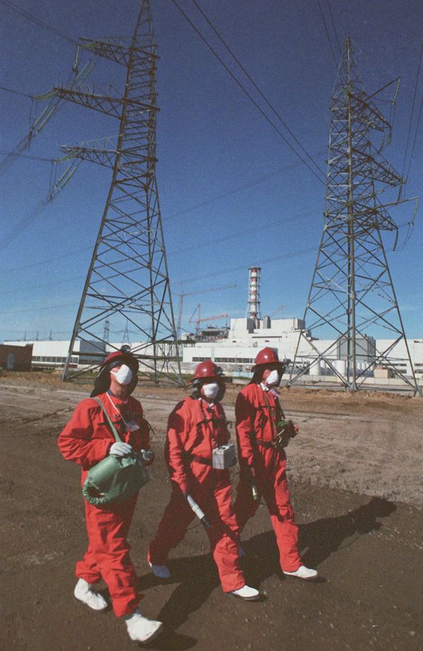 The surrounding area remains largely abandoned, with only a few hundred people living within the exclusion zone.Above: Surveyors measure radiation levels near Chernobyl NPP after the accident. - Sputnik International