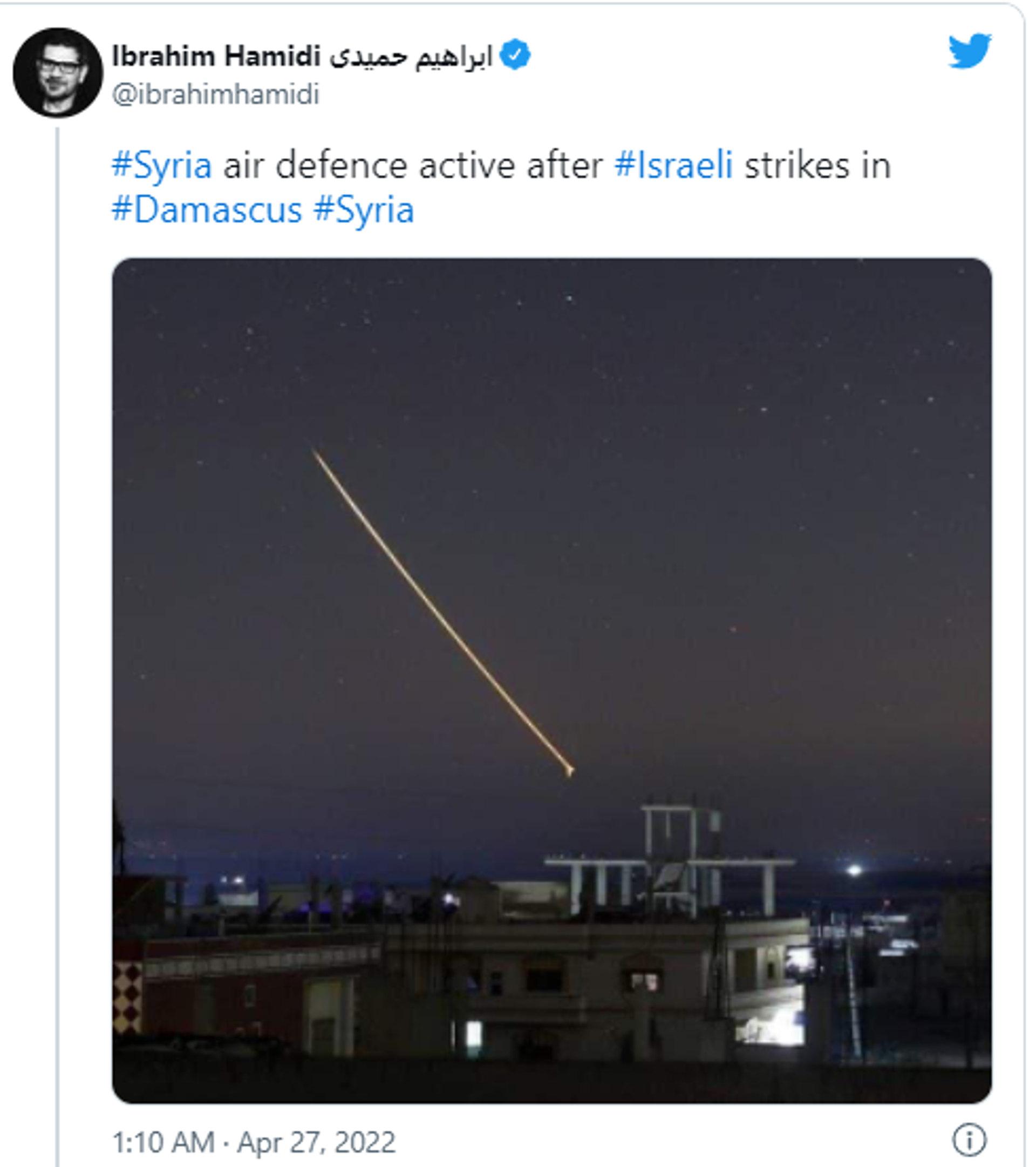 A tweet by Ibrahim Hamidi - Sputnik International, 1920, 26.04.2022
