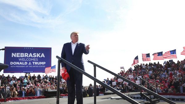 GREENWOOD, NEBRASKA - MAY 01: Former President Donald Trump arrives for a rally at the I-80 Speedway on May 01, 2022 in Greenwood, Nebraska. Trump is supporting Charles Herbster in the Nebraska gubernatorial race.   - Sputnik International