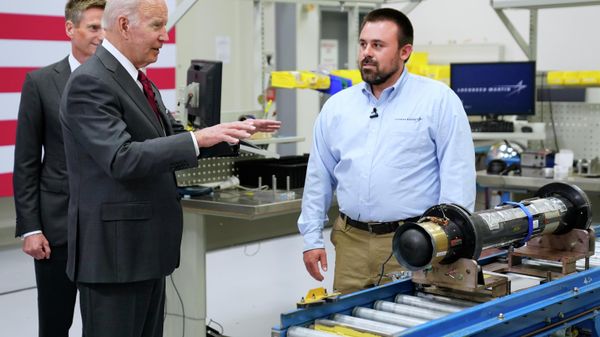 President Joe Biden speaks during tour of the Lockheed Martin Pike County Operations facility where Javelin anti-tank missiles are manufactured, Tuesday, May 3, 2022, in Troy, Ala. - Sputnik International