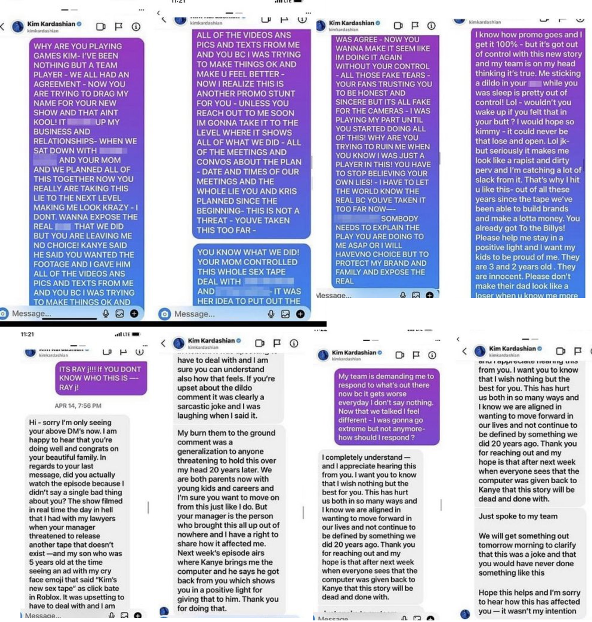Direct messages sent between Kim Kardashian and Raymond Norwood.  - Sputnik International, 1920, 05.05.2022