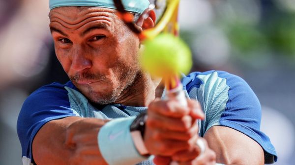 Spain's Rafael Nadal returns the ball against David Goffin of Belgium during their match at the Mutua Madrid Open tennis tournament in Madrid, Spain, Thursday, May 5, 2022 Spain's Rafael Nadal returns the ball against David Goffin of Belgium during their match at the Mutua Madrid Open tennis tournament in Madrid, Spain, Thursday, May 5, 2022 - Sputnik International