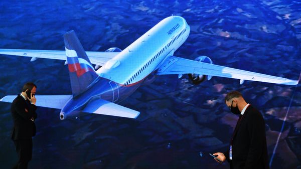 The stand of Aeroflot is pictured during the Saint Petersburg International Economic Forum (SPIEF) at the ExpoForum Convention and Exhibition Centre, in St. Petersburg, Russia - Sputnik International