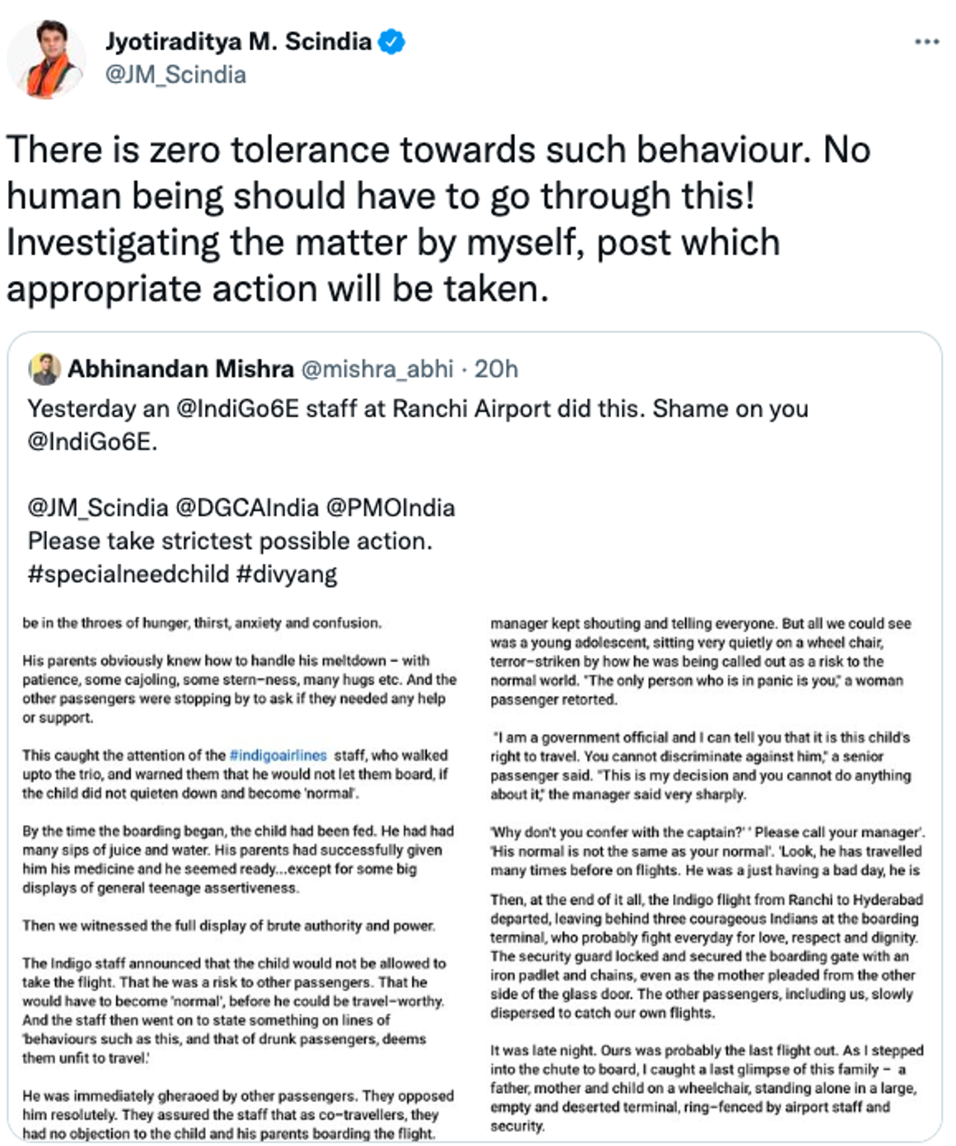 Jyotiraditya M. Scindia Tweet On Indigo - Sputnik International, 1920, 09.05.2022