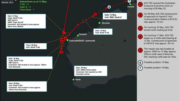 Movements of PLA-N Dongdiao near Australia 8-13 May 2022 - Sputnik International