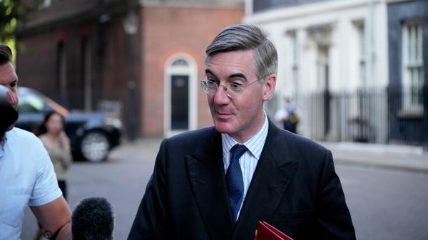 Jacob Rees-Mogg, now Brexit Opportunities and Government Efficiency Secretary, leaves a cabinet meeting on September 7 2021 - Sputnik International