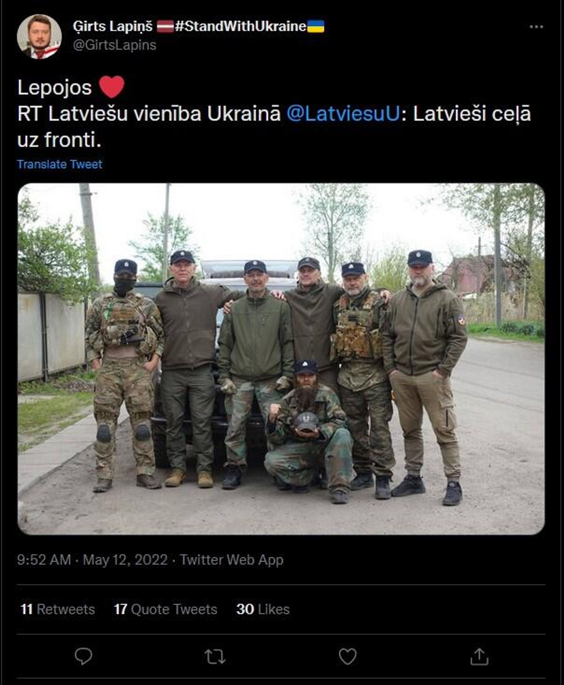A Twitter post by the user Girts Lapins - Sputnik International, 1920, 15.05.2022