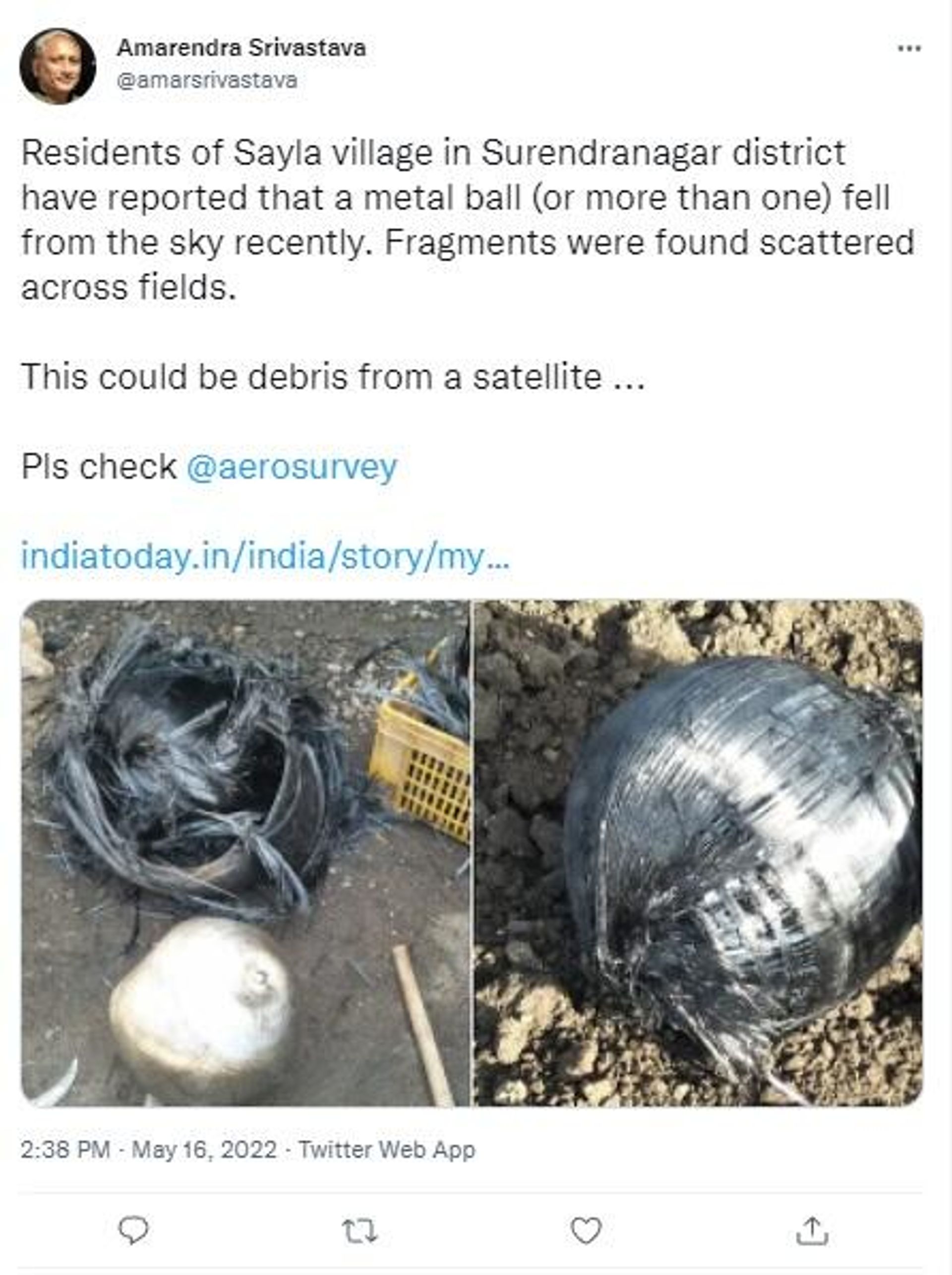 Mysterious metal balls falling from the sky in India's Gujarat - Sputnik International, 1920, 16.05.2022