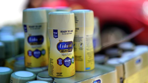 Infant formula is stacked on a table during a baby formula drive to help with the shortage Saturday, May 14, 2022, in Houston. Parents seeking baby formula are running into bare supermarket and pharmacy shelves in part because of ongoing supply disruptions and a recent safety recall. - Sputnik International