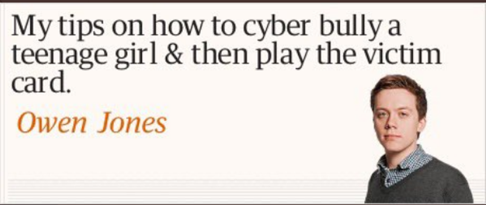Satirical 'Guardian' banner criticising columnist Owen Jones - Sputnik International, 1920, 18.05.2022