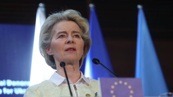 President of the European Commission Ursula von der Leyen attends during the press conference after the High-Level International Donor's Conference for Ukraine - Sputnik International