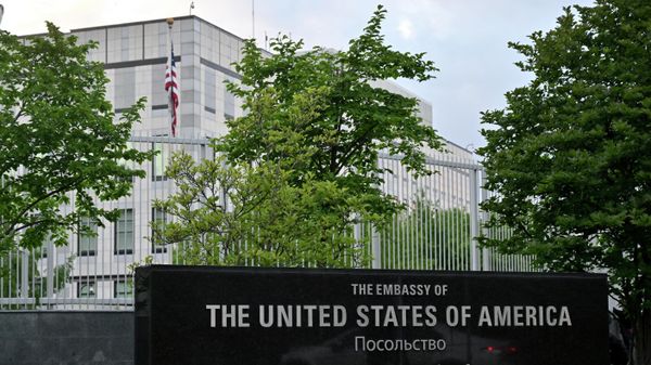 A picture shows a view of the US embassy in Kyiv on May 18, 2022, as the embassy reopens after closing it for three months due to the Russian invasion. - Sputnik International