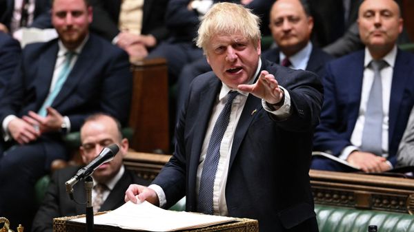 A handout photograph released by the UK Parliament shows Britain's Prime Minister Boris Johnson speaking during the first day of a debate on the Queen's Speech, in the House of Commons, in London, on May 10, 2022 - Sputnik International