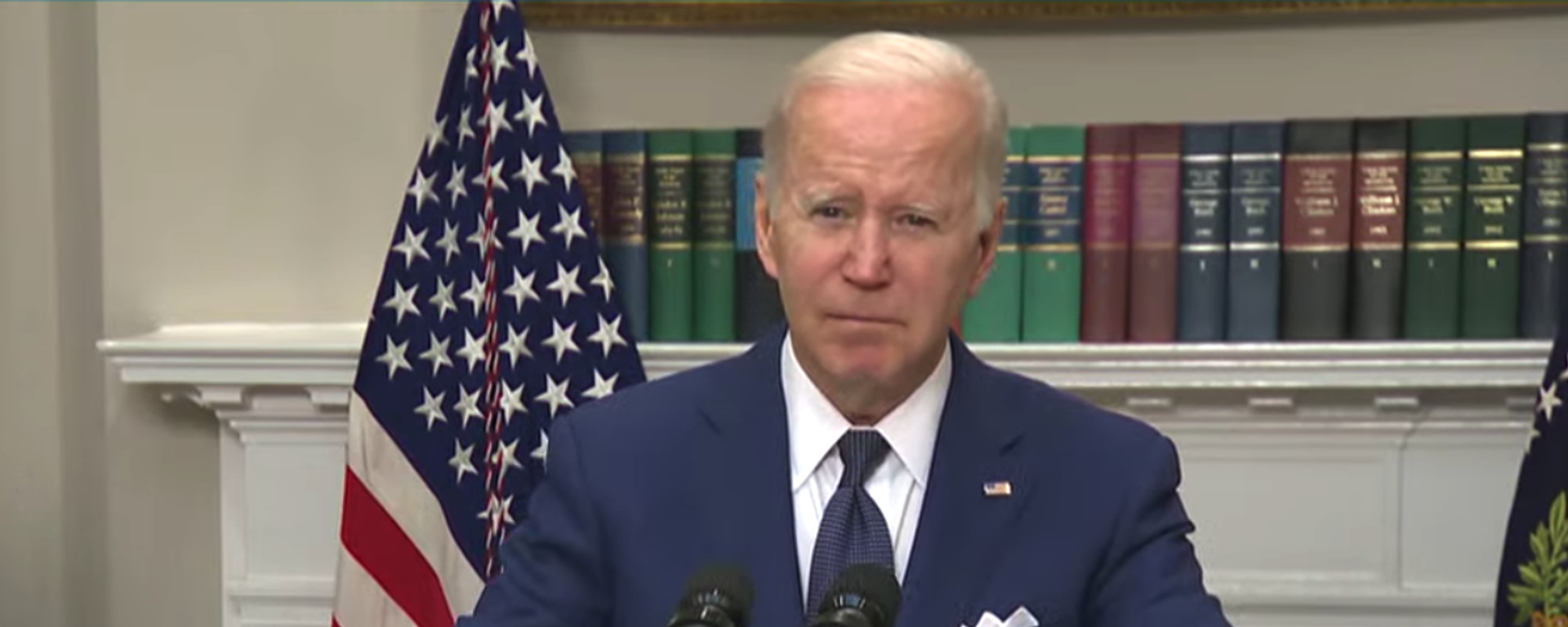US President Joe Biden addresses the nation on May 24, 2022, after news that at least 18 children and one teacher was killed during a mass shooting at Robb Elementary School in Uvalde, Texas. - Sputnik International, 1920, 06.06.2022