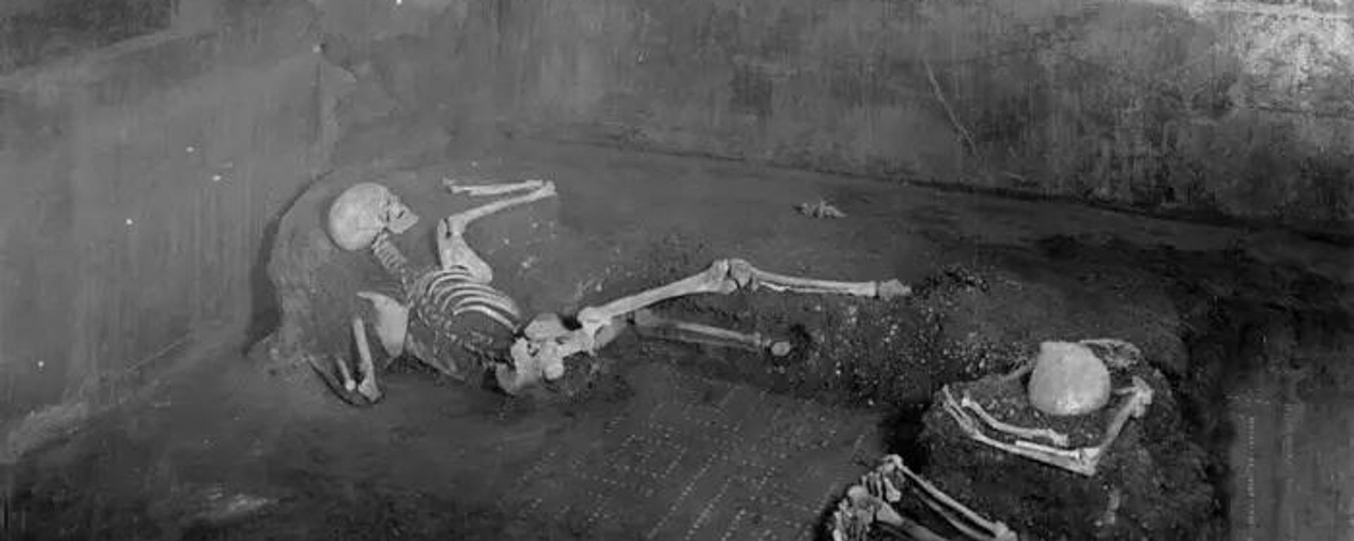 The two individuals found in the “Casa del Fabbro” or “House of the Craftsman” (room 9) in Pompeii - Sputnik International, 1920, 08.08.2022