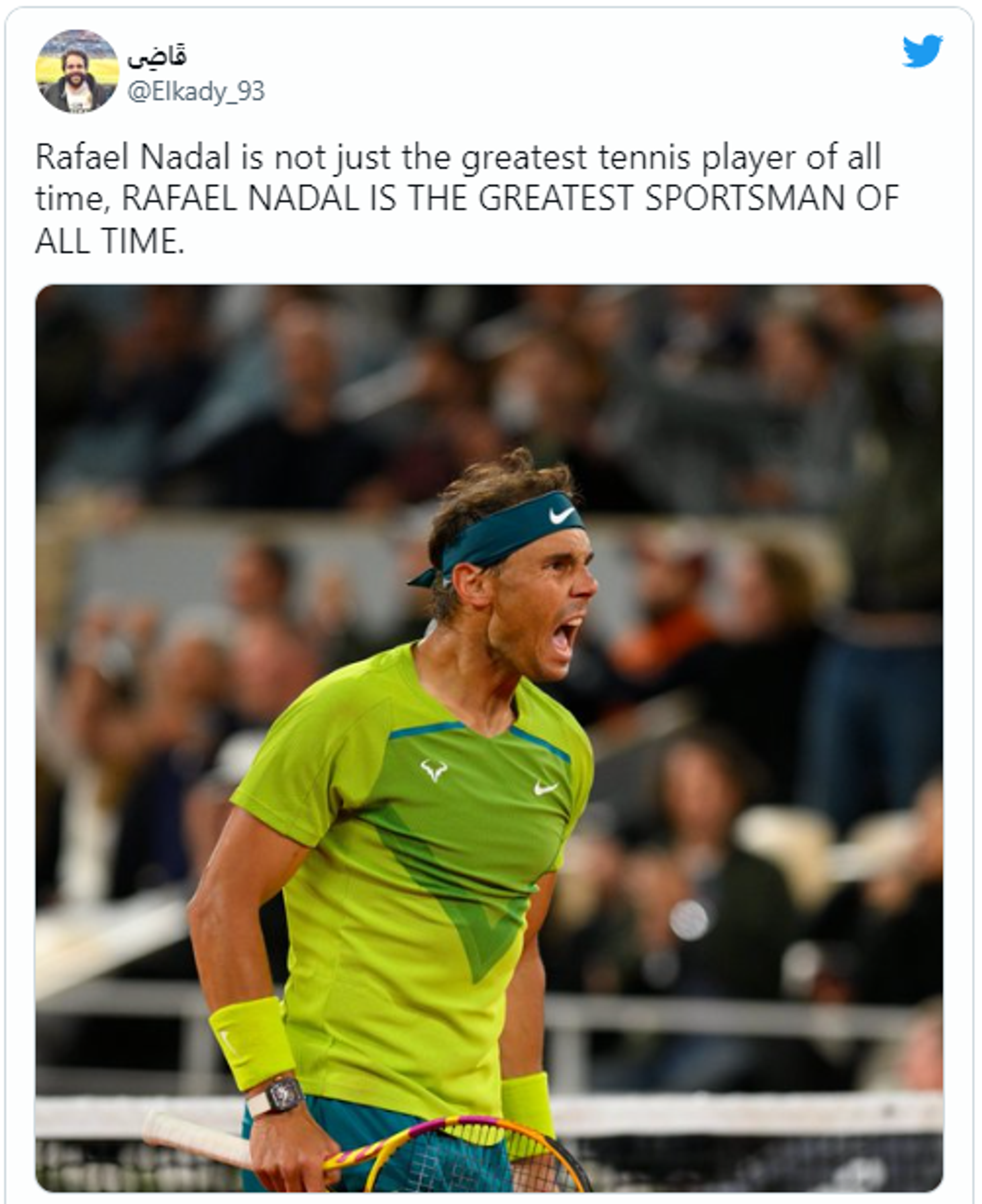 Twitter screenshot of a Rafael Nadal supporter after French Open quarterfinal win over Novak Djokovic Twitter screenshot of a Rafael Nadal supporter after French Open quarterfinal win over Novak Djokovic - Sputnik International, 1920, 01.06.2022
