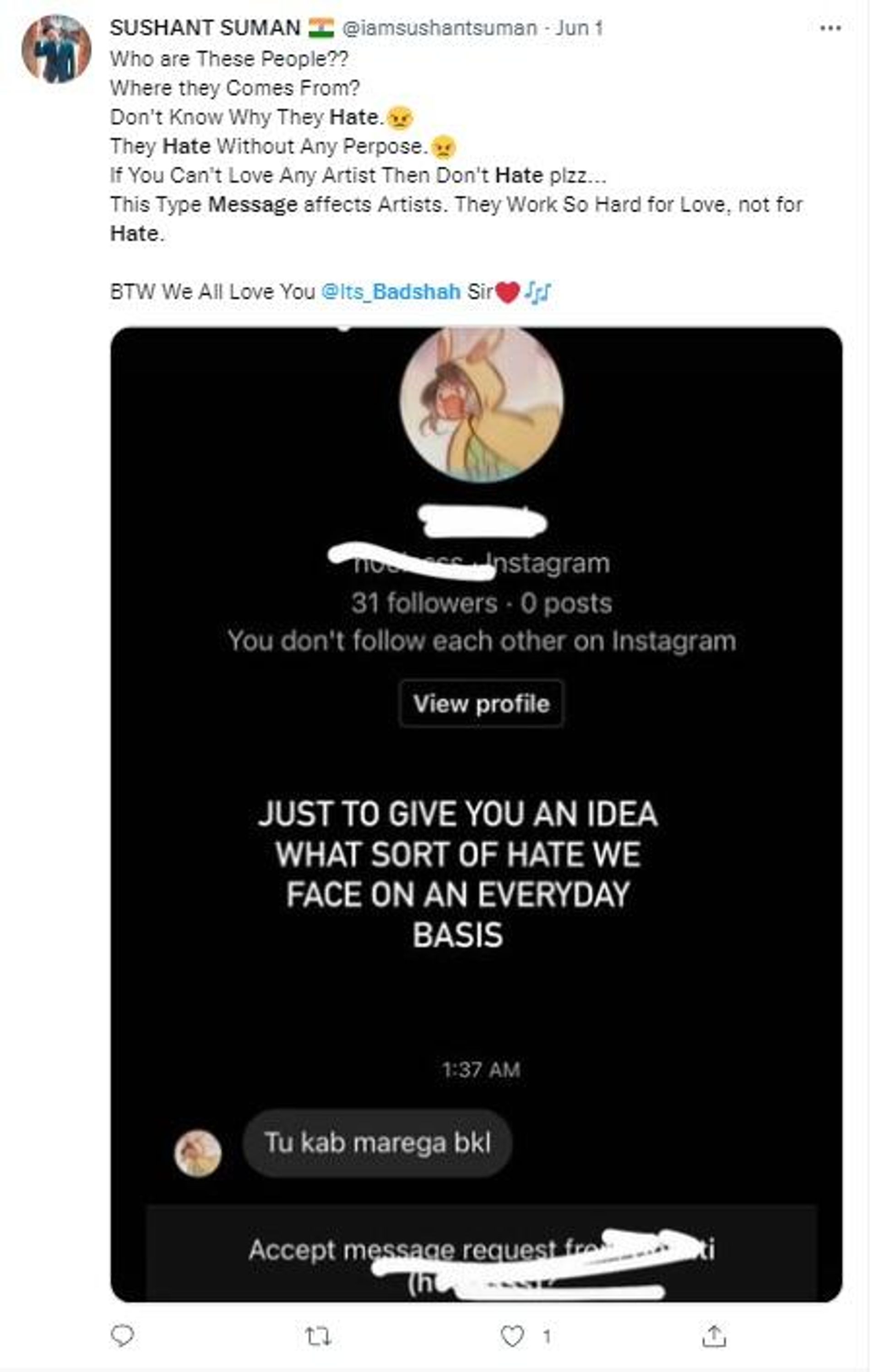 Indian rapper Badshah reacts to hate messages received after condoling the demise of singing legend KK  - Sputnik International, 1920, 02.06.2022
