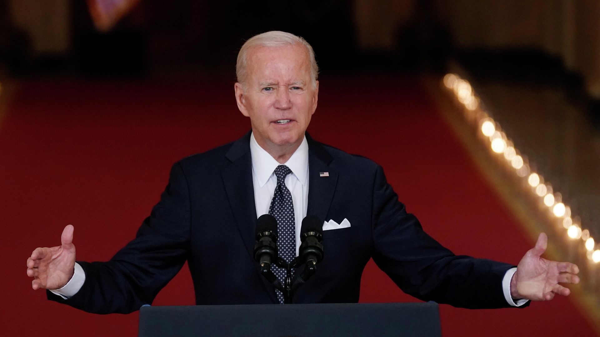 President Joe Biden speaks about the latest round of mass shootings, from the East Room of the White House in Washington, Thursday, June 2, 2022. Biden is attempting to increase pressure on Congress to pass stricter gun limits after such efforts failed following past outbreaks. President Joe Biden speaks about the latest round of mass shootings, from the East Room of the White House in Washington, Thursday, June 2, 2022. Biden is attempting to increase pressure on Congress to pass stricter gun limits after such efforts failed following past outbreaks. - Sputnik International, 1920, 14.06.2022