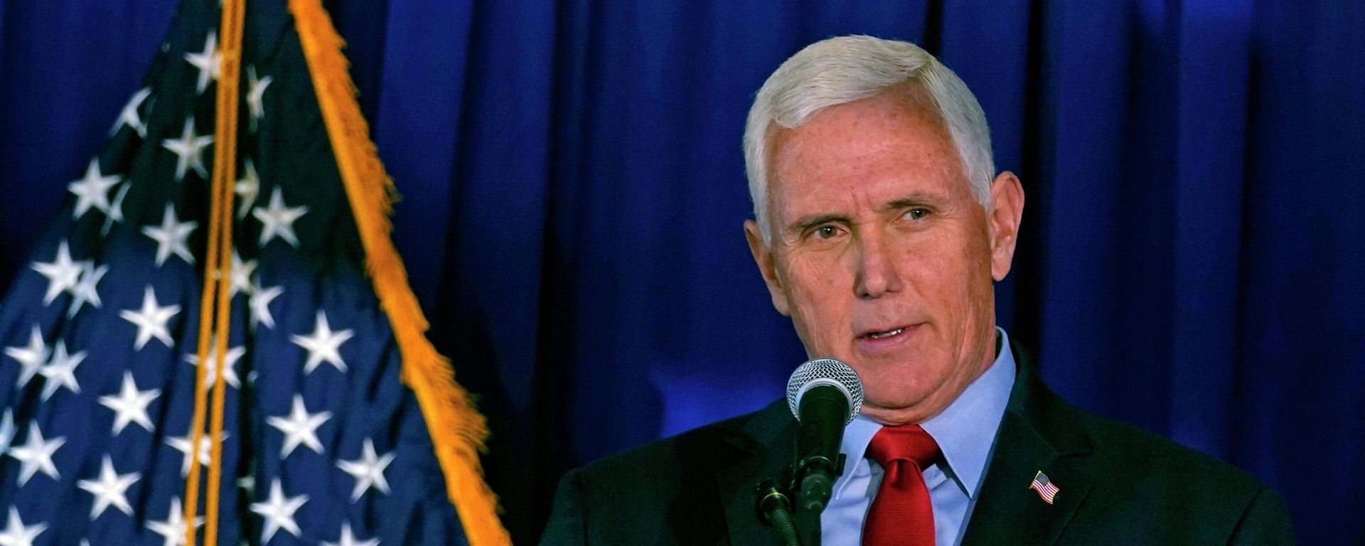 Former Vice President Mike Pence gestures during his address at a luncheon, Thursday, May 26, 2022, in Bedford, N.H. Former Vice President Mike Pence gestures during his address at a luncheon, Thursday, May 26, 2022, in Bedford, N.H. - Sputnik International, 1920, 10.02.2023